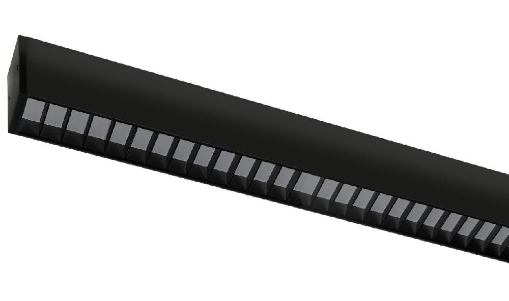 Appline LED linear light Louver F in Black