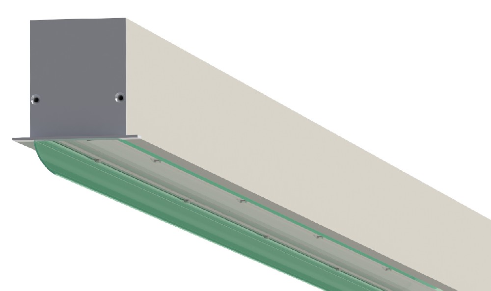 Apprine LED linear light Aysmmetric with Baffle
